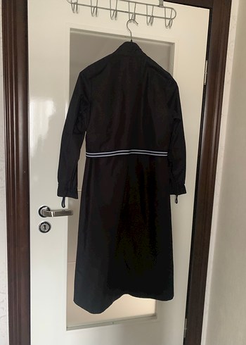 Kadın Siyah Uzun Trençkot - Görsel 9