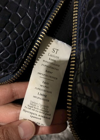 Kroko Desenli Siyah Deri Kadın Çanta - Görsel 13