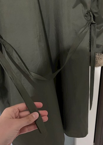 Kahverengi Peluş Detaylı Uzun Kadın Kaban - Görsel 10