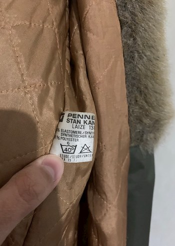 Kahverengi Peluş Detaylı Uzun Kadın Kaban - Görsel 13