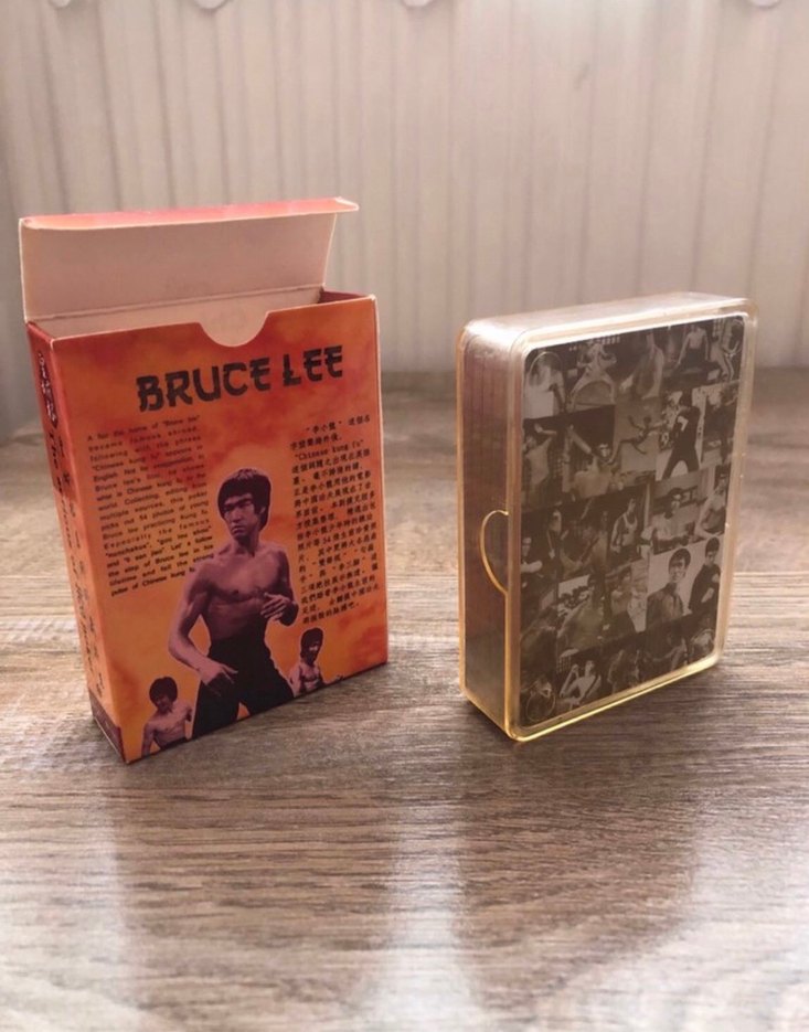 Kırmızı Çin Kung Fu Oyun Kartları Seti bruce Lee - Görsel 3