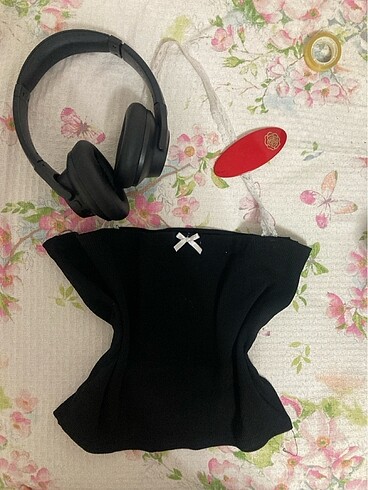 Siyah crop dantelli