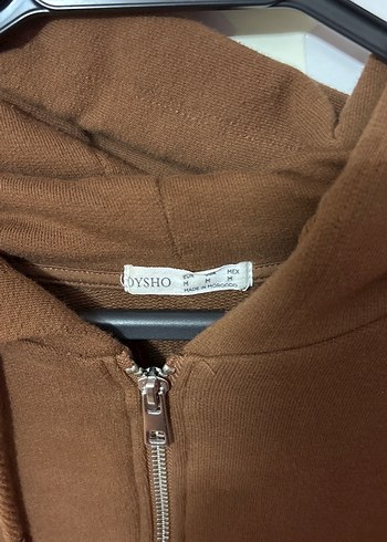 m Beden Kahverengi Fermuarlı Kadın Sweatshirt