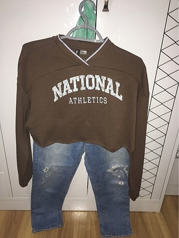 m Beden kahverengi Renk Sweatshirt HM MARKA