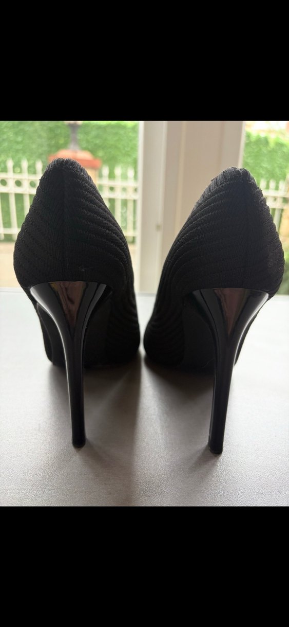 Zara Siyah Pliseli, Stiletto Topuklu Kadın Ayakkabı - Görsel 3