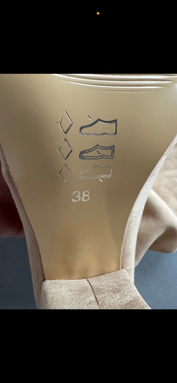 Bambi Bej Süet Pliseli Kadın Topuklu çizme - Görsel 3