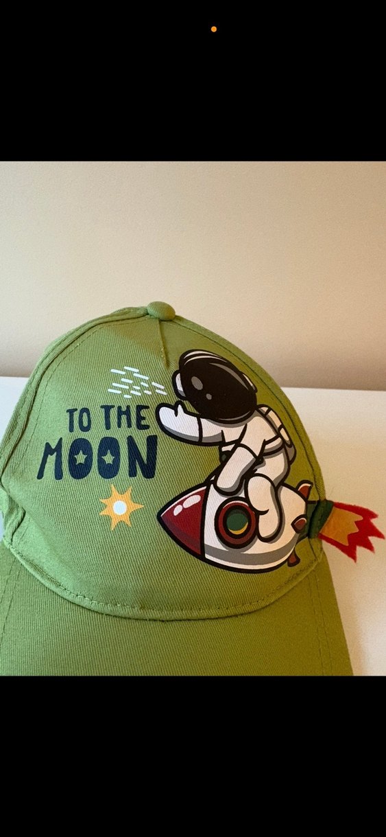 Yeşil Erkek Çocuk Ay Temalı Şapka - Görsel 3