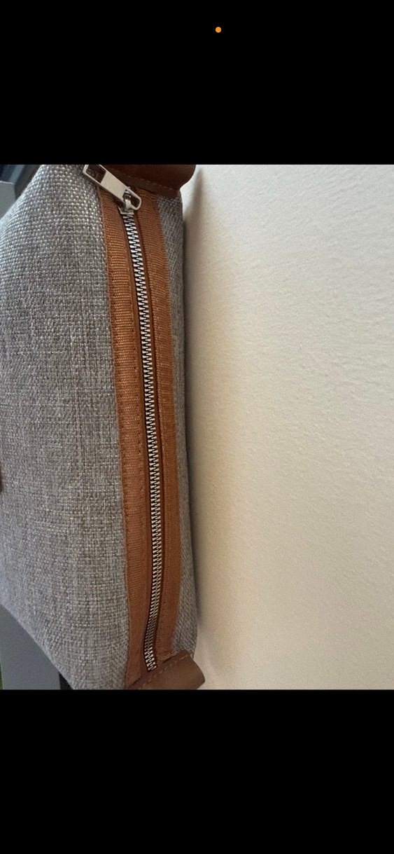 Gri Kadın Makyaj Çantası Pamuk Kumaş - Görsel 4