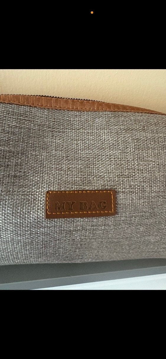 Gri Kadın Makyaj Çantası Pamuk Kumaş - Görsel 2