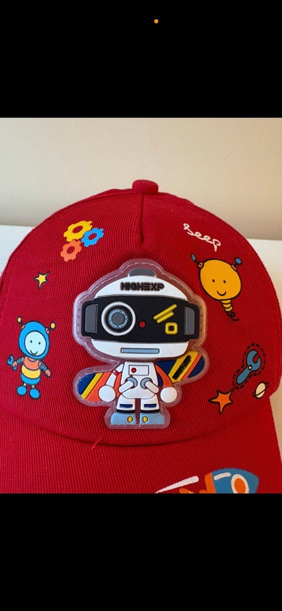 Renkli Robot Desenli Erkek Çocuk Şapka - Görsel 2