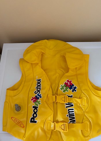 Sarı Çocuk Can Yeleği Puzzle Desenli - Görsel 5