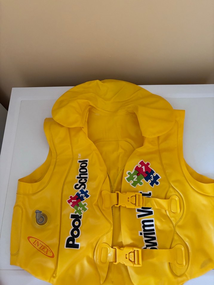 Sarı Çocuk Can Yeleği Puzzle Desenli - Görsel 5