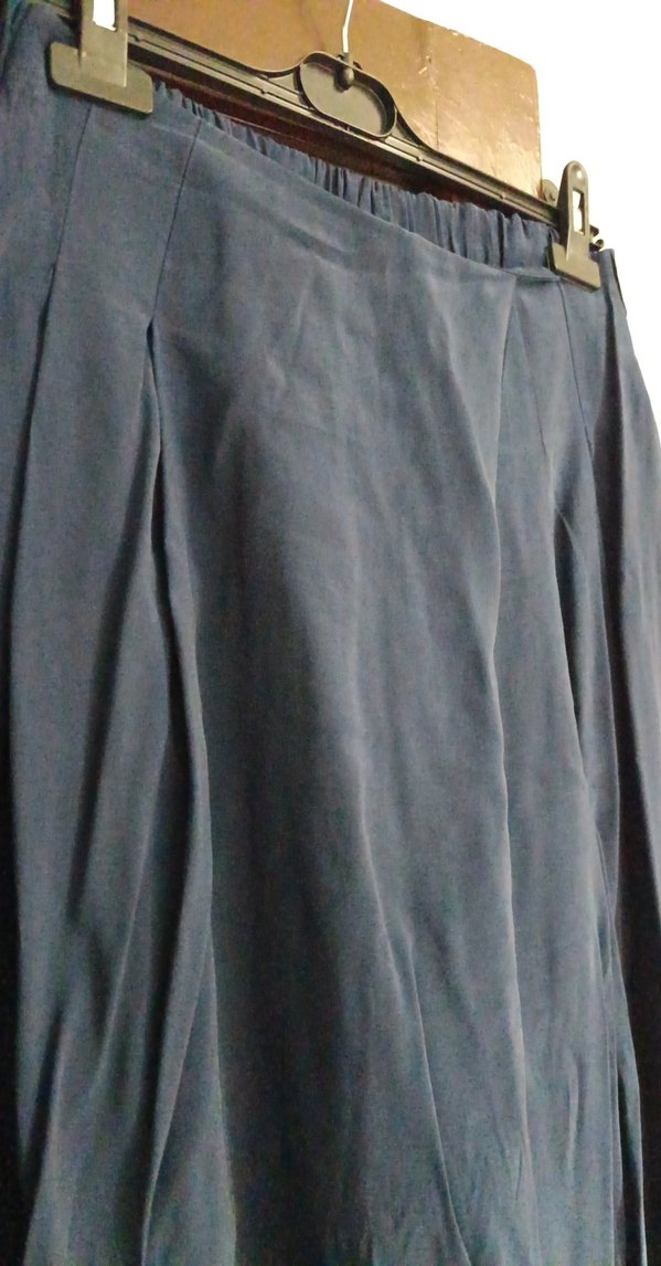 Mavi Geniş Paça Keten Pantolon — görsel 2/5
