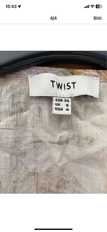 34 Beden Twist elbise