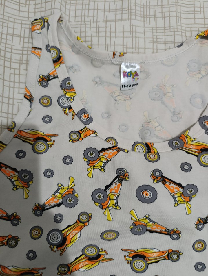 Çok Renkli Desenli Gri Çocuk Atlet - Görsel 2