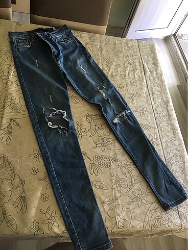 Denim&Co Bayan yırtık kot