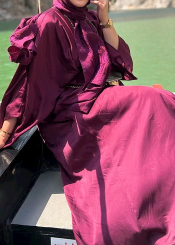 Mürdüm Uzun Kollu Salaş Kadın Elbise - Görsel 2