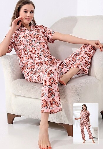 Diğer Ayıcık desenli pijama takımı