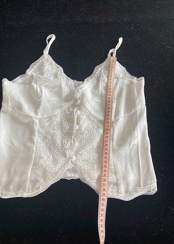 Dantel Detaylı Beyaz Saten Büstiyer - Görsel 6