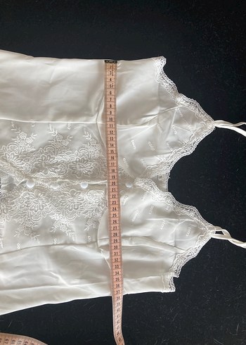 Dantel Detaylı Beyaz Saten Büstiyer - Görsel 5