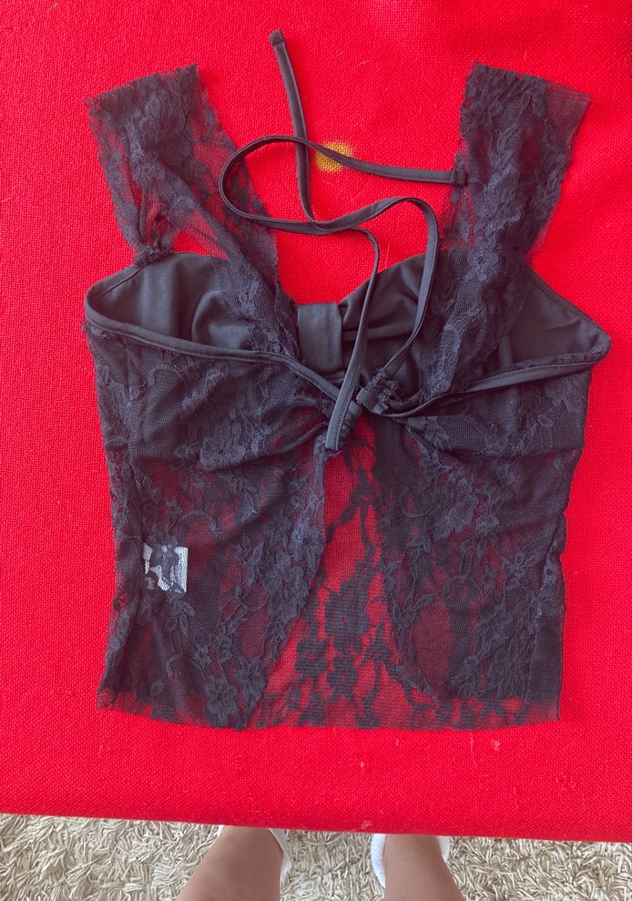 Dantel Detaylı Gotik Halter Yaka Büstiyer - Görsel 2