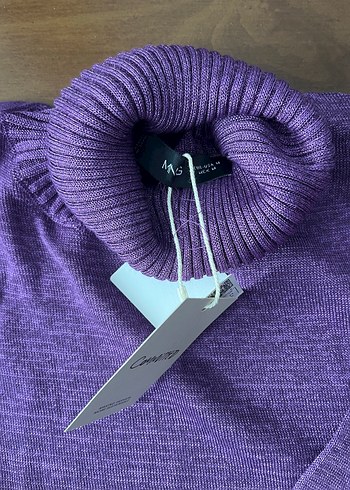 Mor Triko Boğazlı Kadın Kazak - Görsel 2