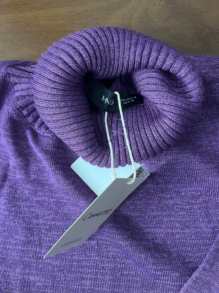 Mor Triko Boğazlı Kadın Kazak - Görsel 2