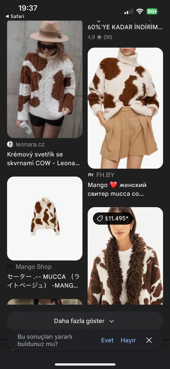 Bohem Tarz Kahverengi Nakışlı Boğazlı Kazak - Görsel 5