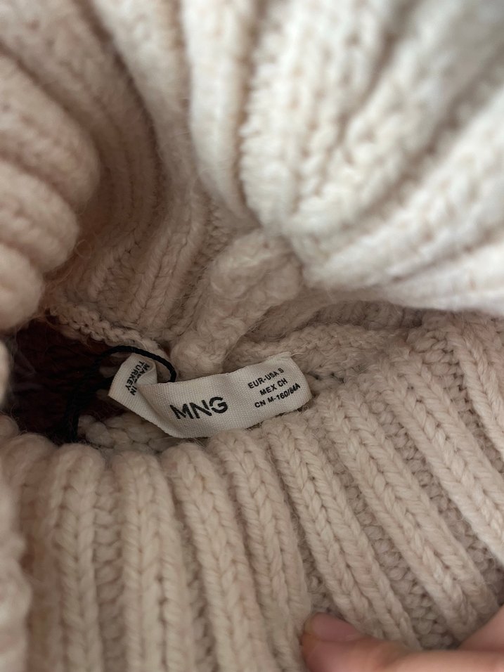 Bohem Tarz Kahverengi Nakışlı Boğazlı Kazak - Görsel 4