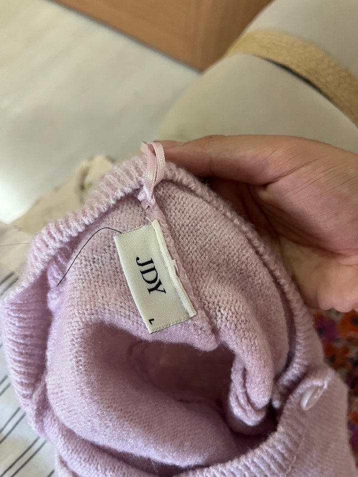 Düğmeli Pembe Midi Kadın Hırka - Görsel 3