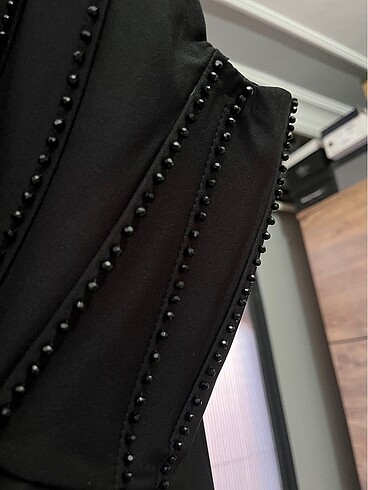 Straplez Siyah Abiye - Görsel 3