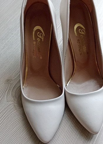 Beyaz Bağcıklı Stiletto Topuklu Kadın Ayakkabı - Görsel 6