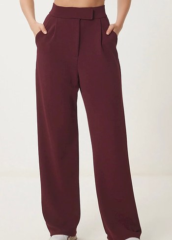 Bordo cırtlı pantolon