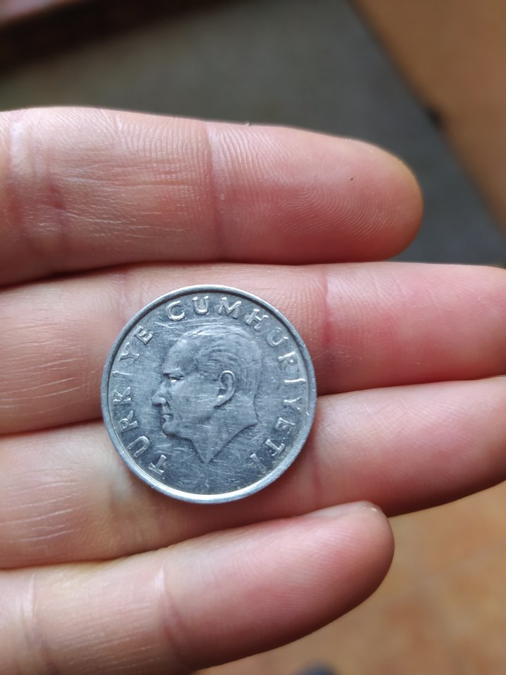 1987 Gri Vintage madeni para - Görsel 2