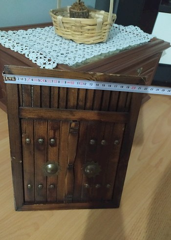 Beden Koyu Kahverengi Ahşap Kapaklı Dekoratif anahtar kutusu
