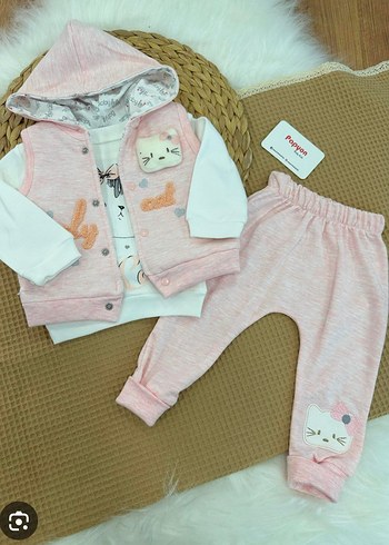 Düğmeli Kız Denim Ceket Gri Yaka - Görsel 9