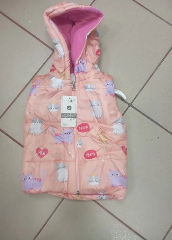 Düğmeli Kız Denim Ceket Gri Yaka - Görsel 10