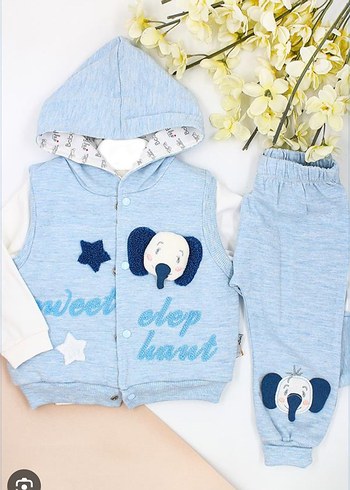 Düğmeli Kız Denim Ceket Gri Yaka - Görsel 2