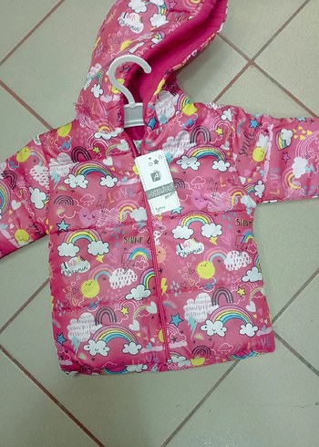 Düğmeli Kız Denim Ceket Gri Yaka - Görsel 11