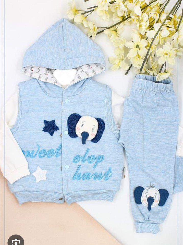 Düğmeli Kız Denim Ceket Gri Yaka - Görsel 2