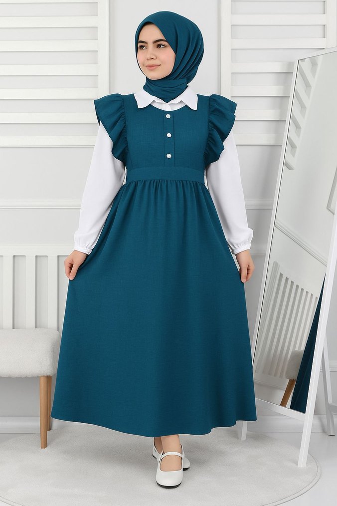 Diger Siyah Uzun Kolsuz Elbise - Görsel 2