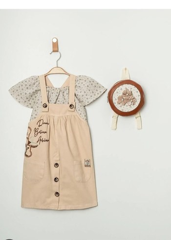 Kız Çocuk Pembe Nakışlı Kolsuz Elbise - Görsel 6