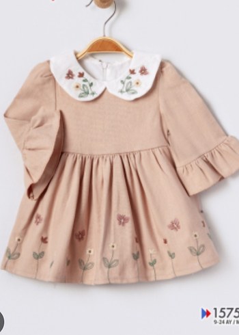 Kız Çocuk Pembe Nakışlı Kolsuz Elbise - Görsel 5