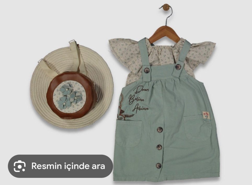 Kız Çocuk Pembe Nakışlı Kolsuz Elbise - Görsel 3