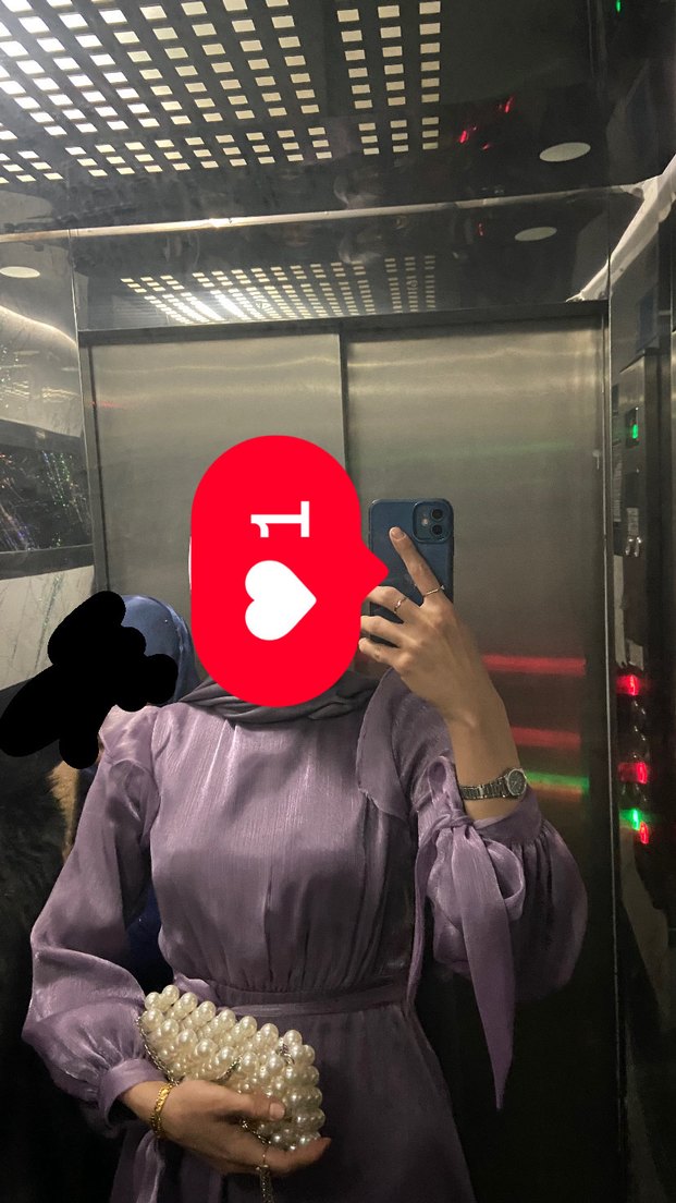 Uzun Kollu Mor Drapeli Uzun Abiye Elbise - Görsel 5