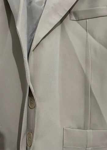 l Beden Bej Normal Kesim Kadın Blazer Ceket