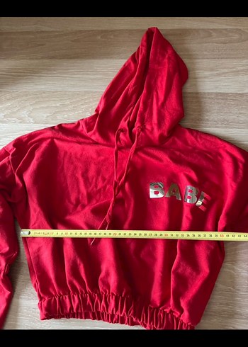 s Beden kırmızı Renk Kapüşonlu Kadın Sweatshirt