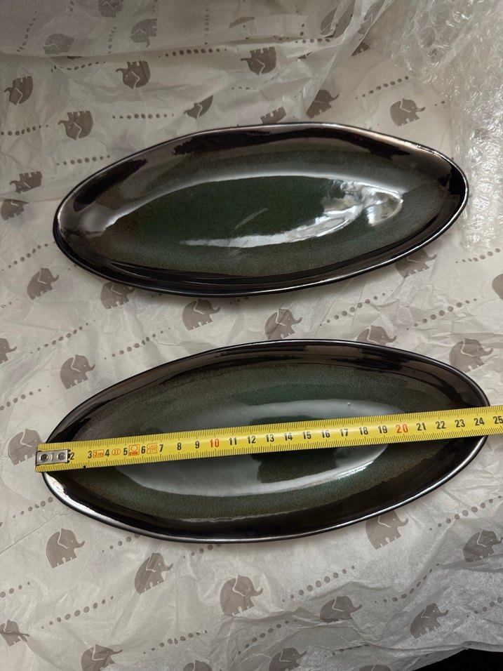 Koyu Haki Renkli Seramik Sunum Tabağı - Görsel 4