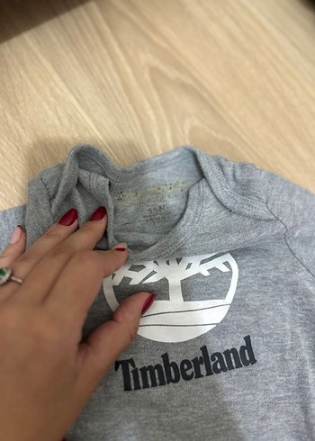 6 Ay Beden bordo Renk Timberland Erkek Bebek Uzun Kollu Body Seti