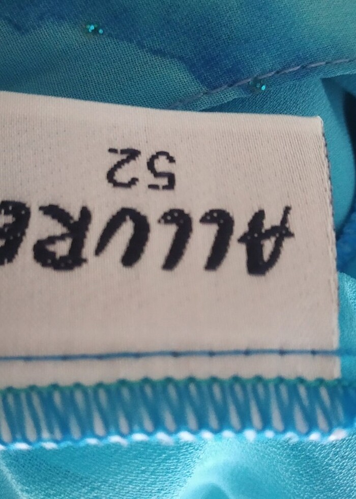 Abiye şifon turkuaz,52 beden. - Görsel 4